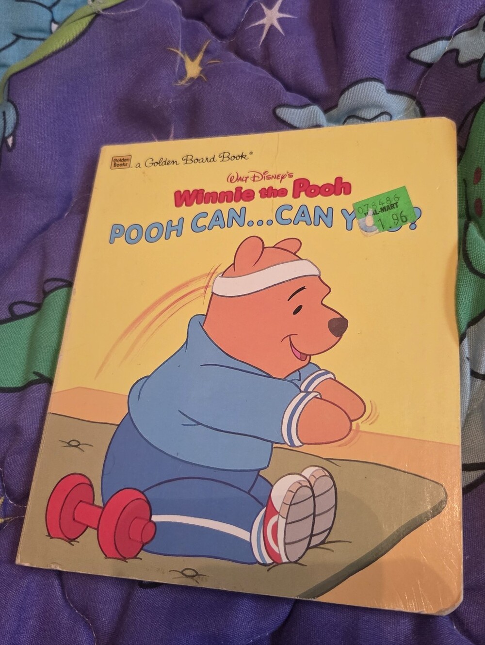 Vintage Walt Disney Winnie the Pooh "Pooh Can...Can You?" Yellow Board Book